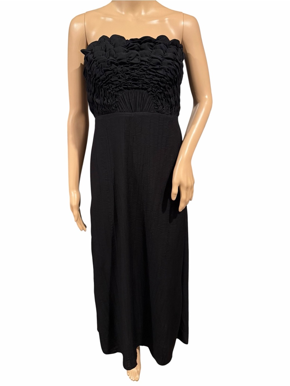 Rag & Bone Dress Womens Catalina Ruched Black Maxi A Line Strapless Size 4